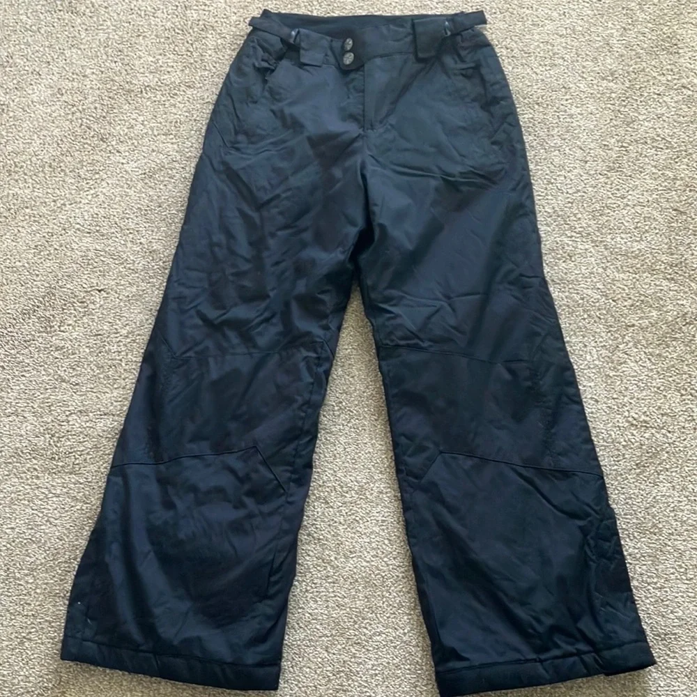 Columbia Black Ski/Snow Pants Zip Up and‎ Snap Youth 10/12